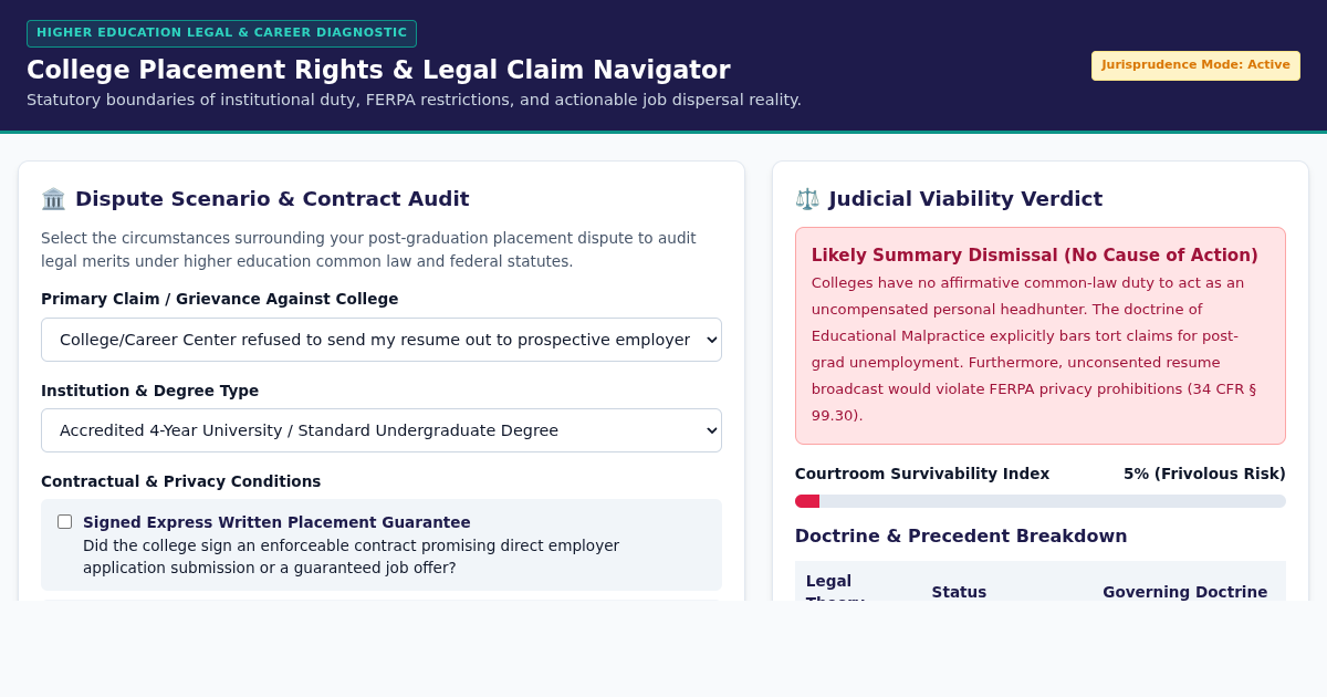 College Placement Rights & Legal Claim Navigator preview