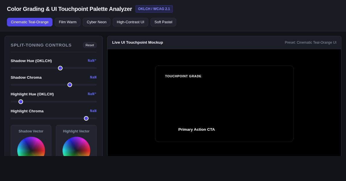 Color Grading & UI Touchpoint Palette Analyzer preview