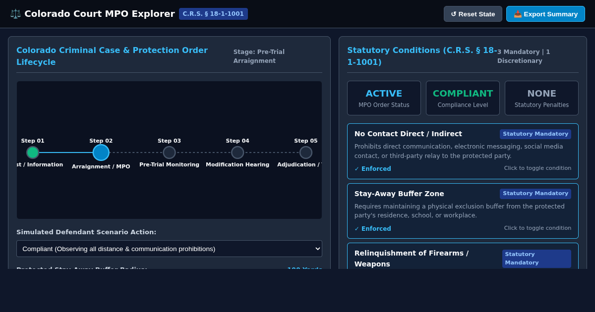 Colorado Protective Order & Criminal Procedure Explorer preview