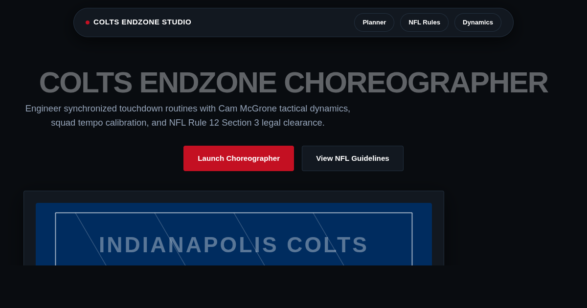 Colts Endzone Celebration Choreographer - NFL Celebration Studio preview