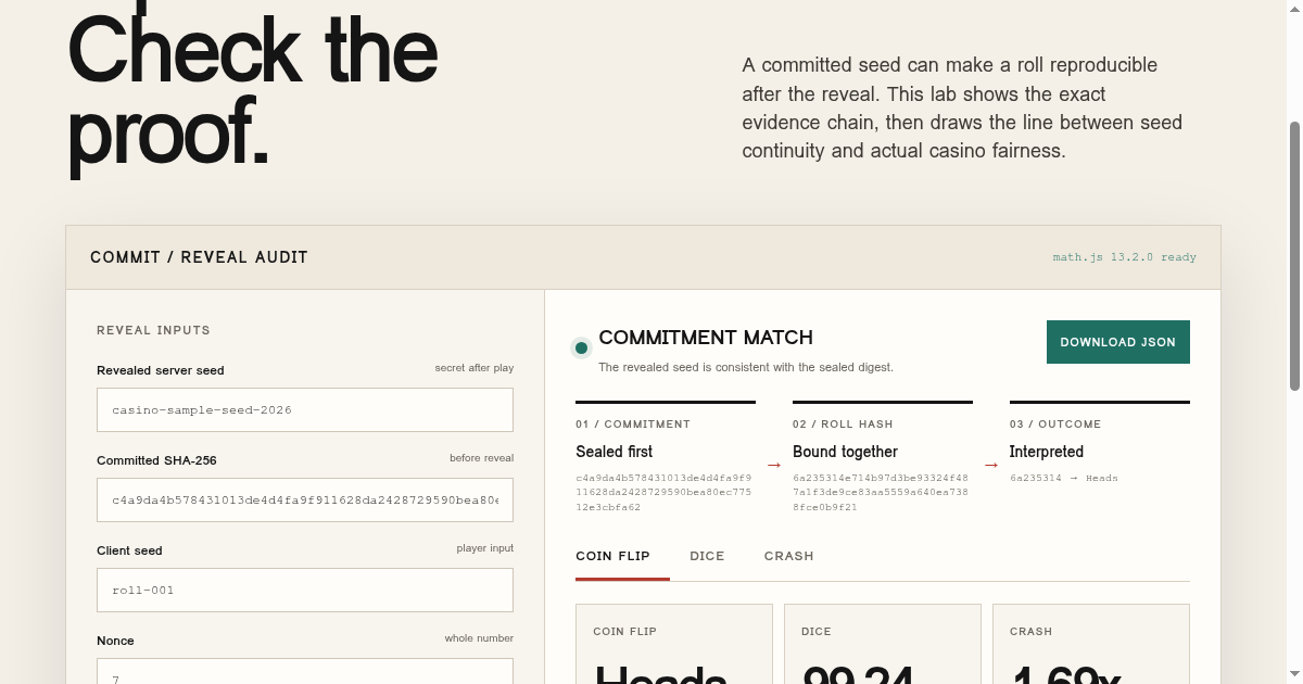 Commit / Reveal Fairness Lab preview