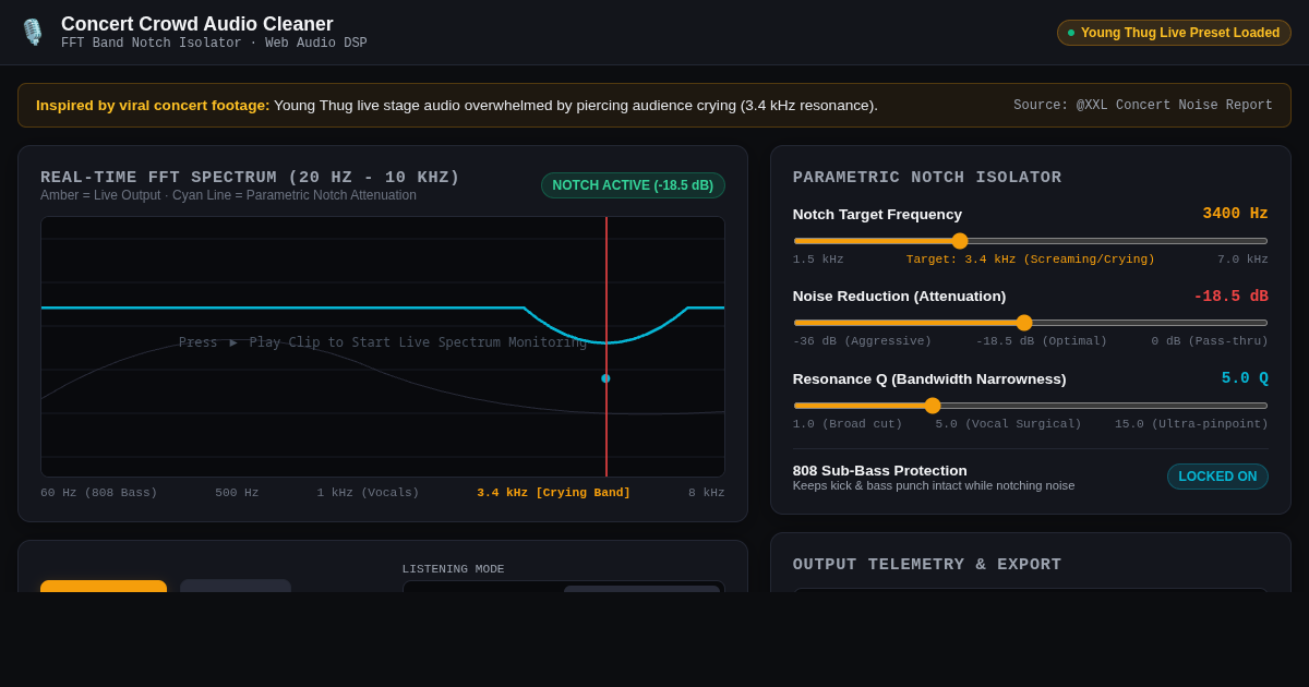 Concert Crowd Audio Cleaner & Frequency Isolator preview