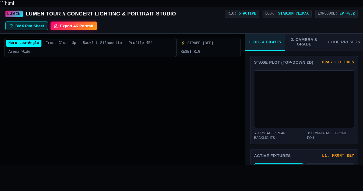 LUMEN TOUR // Concert Lighting & Portrait Studio preview