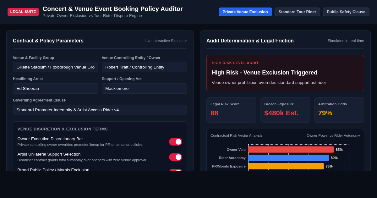 Concert & Venue Event Booking Policy Auditor preview