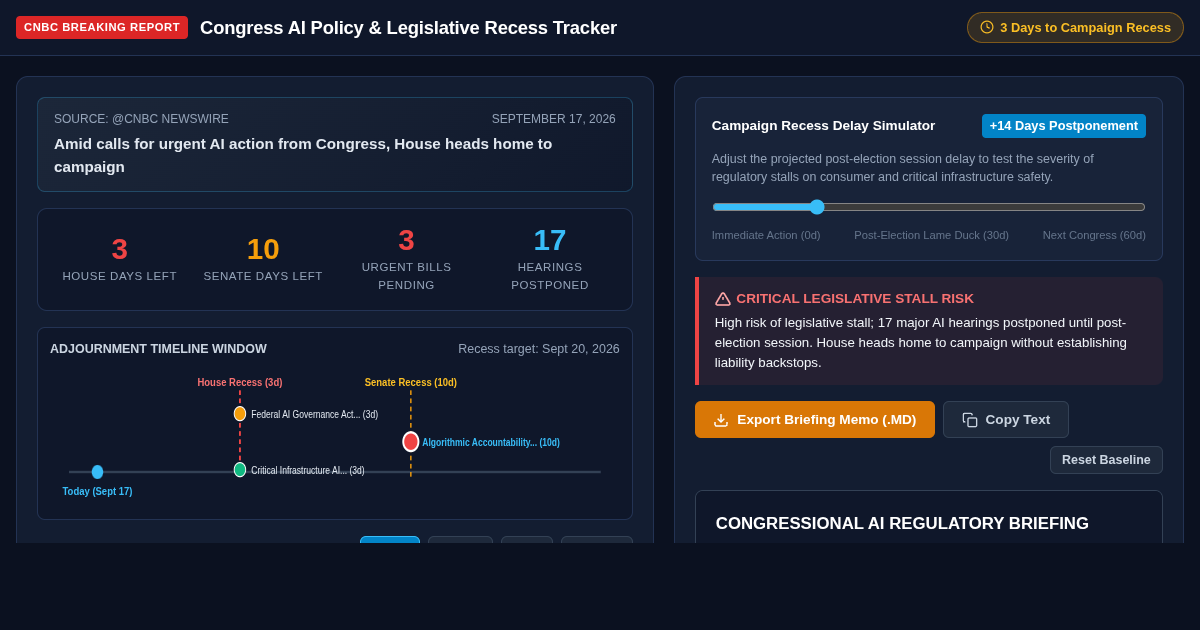 Congress AI Policy & Legislative Recess Tracker preview