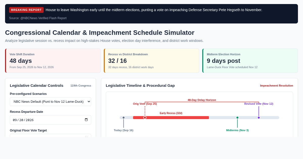 Congressional Calendar & Impeachment Schedule Simulator preview