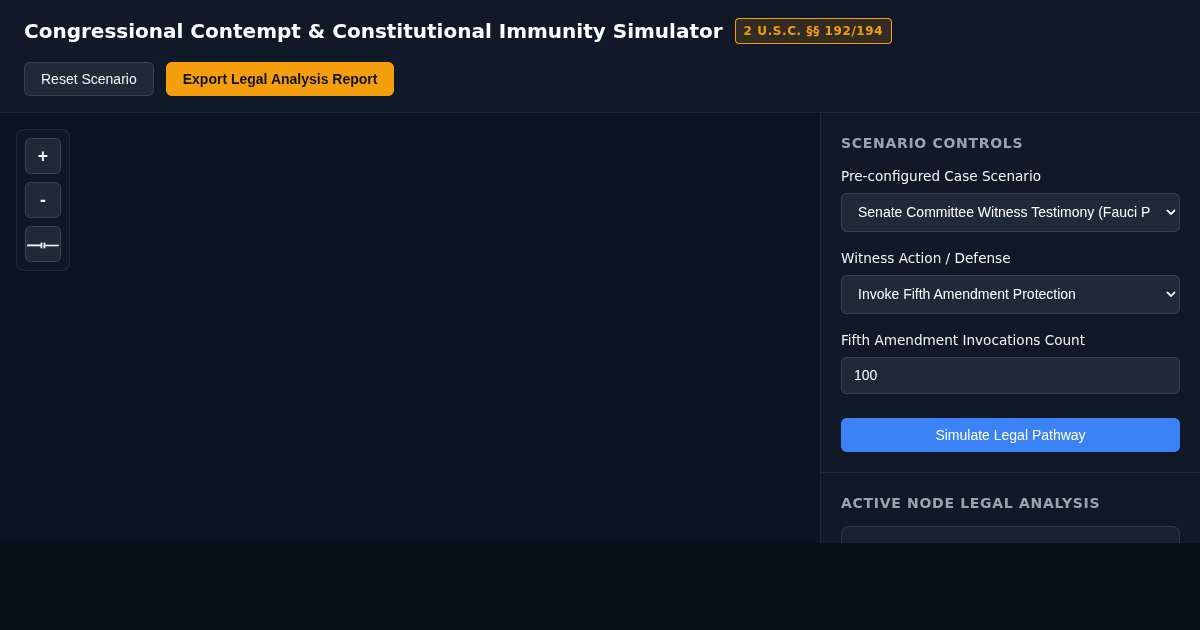 Congressional Contempt & Constitutional Immunity Simulator preview