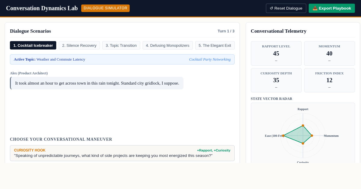 Conversation Dynamics Lab: The Art of Chitchat & Dialogue Flow preview