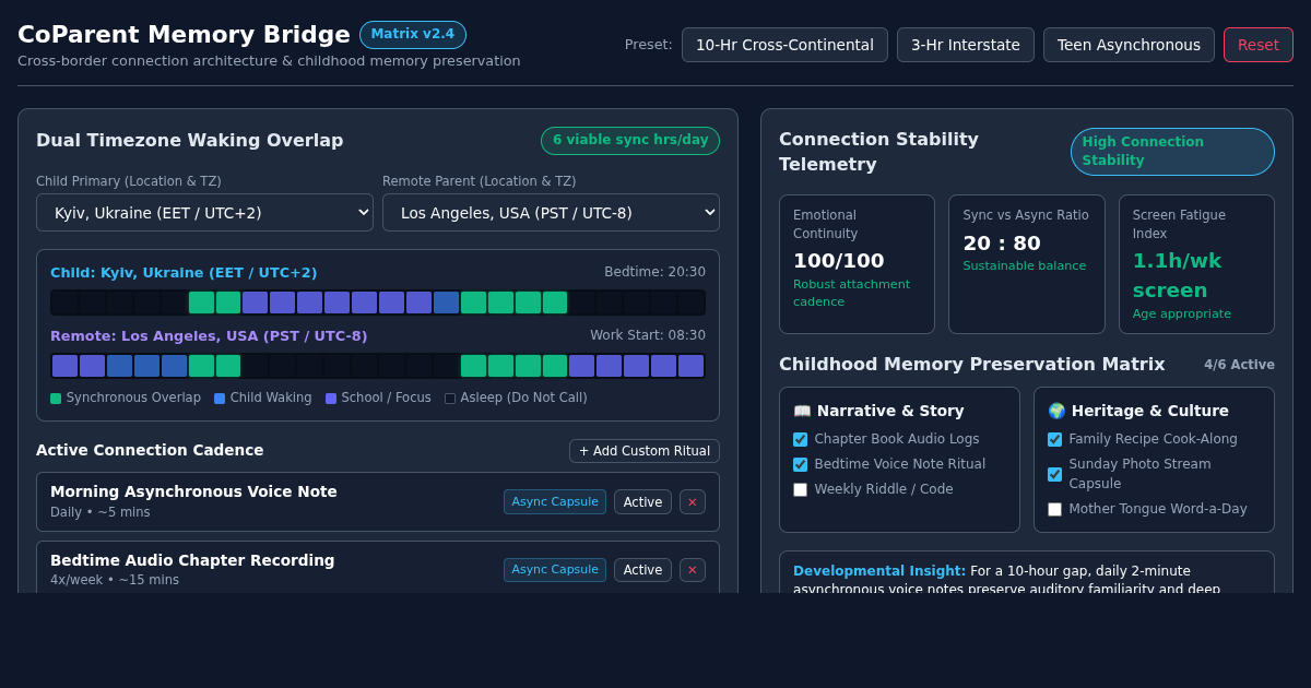 CoParent Memory Bridge: Long-Distance Connection & Memory Matrix preview