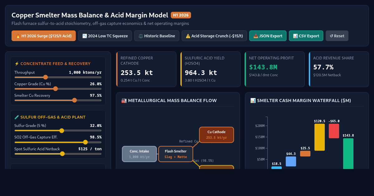Copper Smelter Acid & Byproduct Economics Model preview
