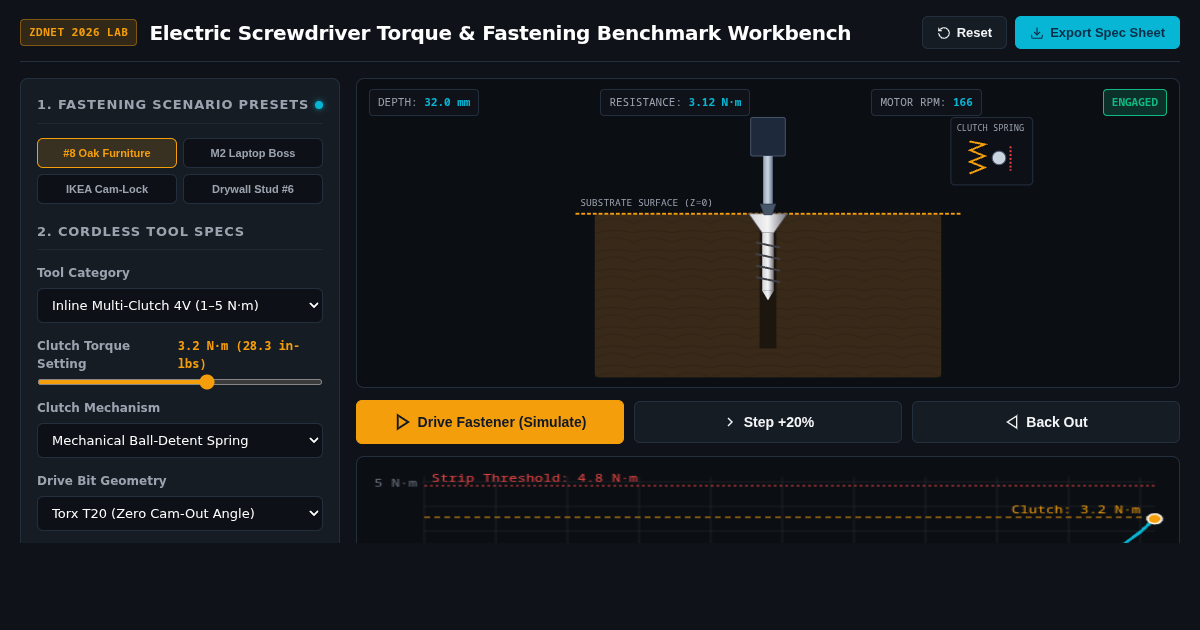 Electric Screwdriver Torque & Fastening Benchmark Workbench preview