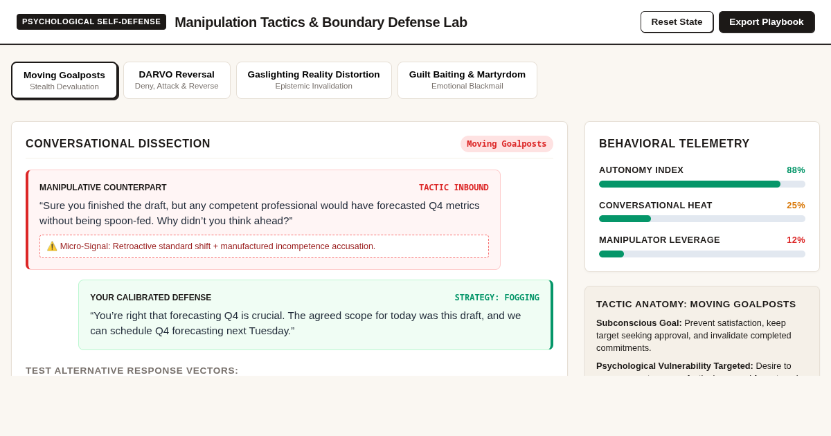 Manipulation Tactics & Boundary Defense Lab preview
