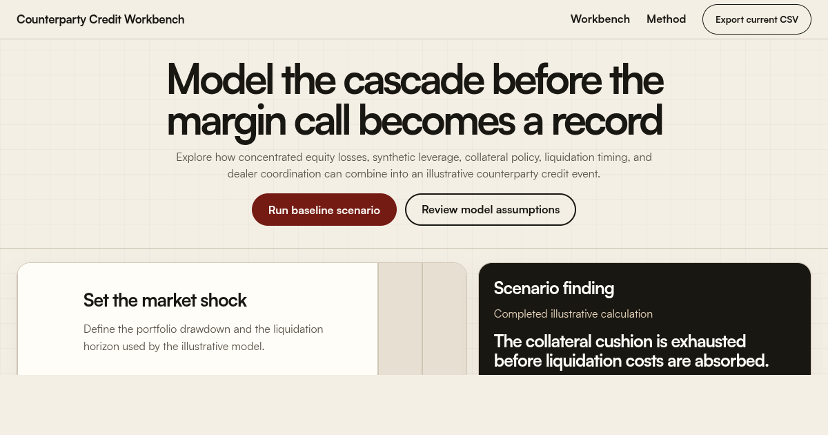 Counterparty Credit Exposure Scenario Workbench preview