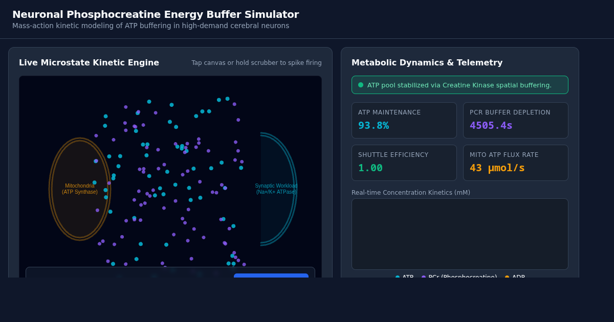 Neuronal Phosphocreatine Energy Buffer Simulator preview