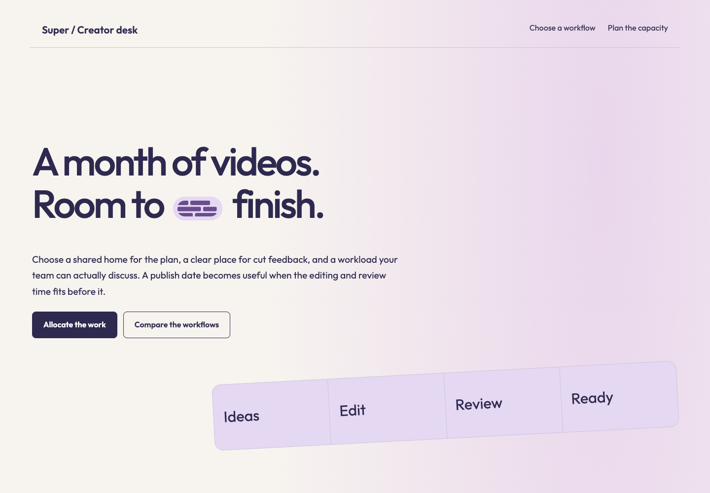 Monthly video planning preview