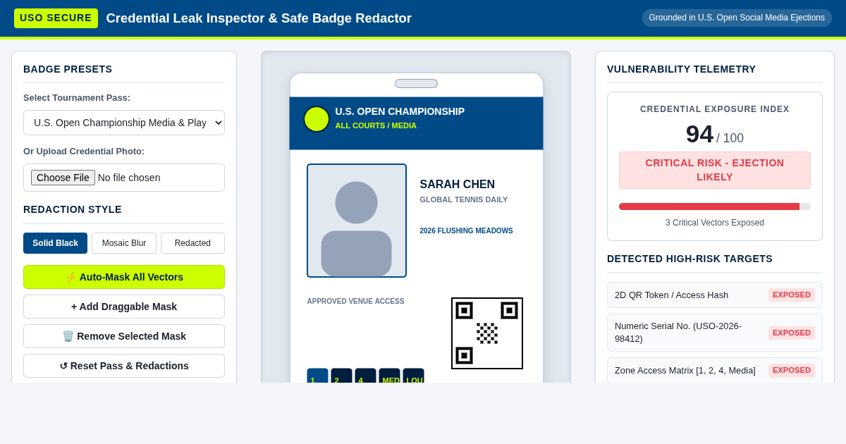 Credential Leak Inspector & Safe Badge Redactor preview