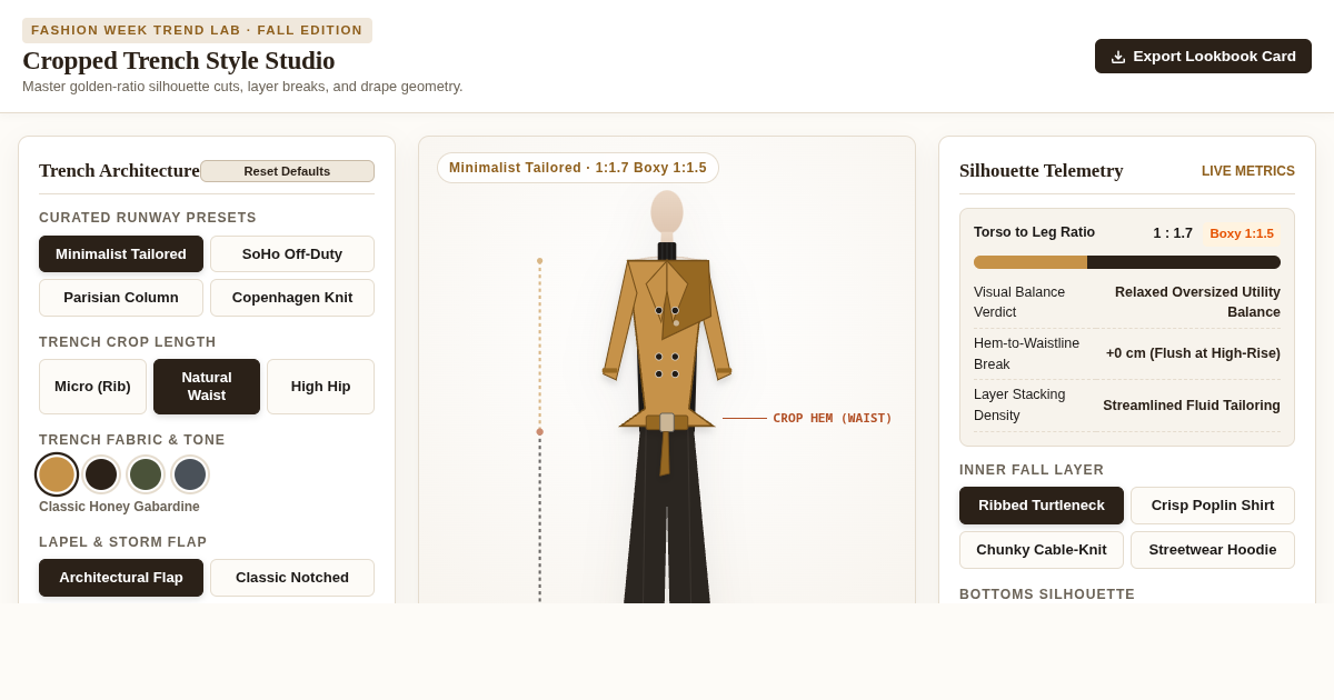 Cropped Trench Style Studio: Fashion Week Fall Proportion Lab preview