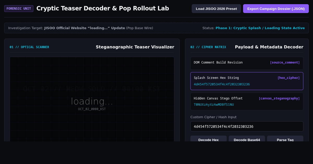 Cryptic Teaser Decoder & Pop Rollout Lab preview