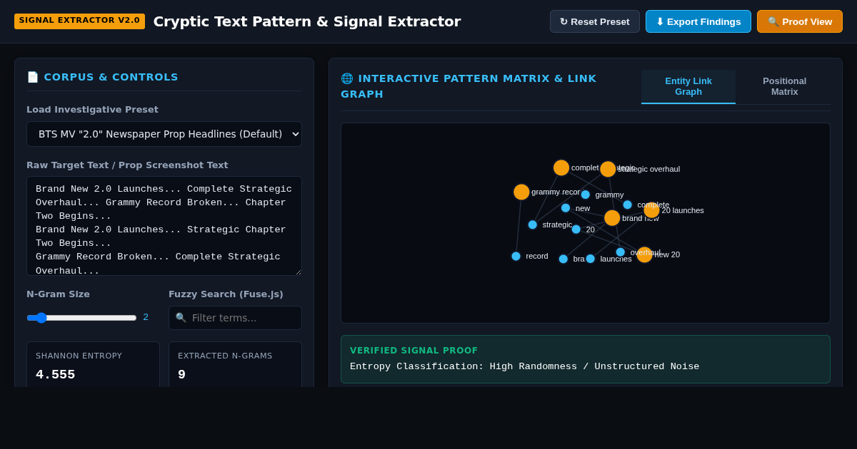 Cryptic Text Pattern & Signal Extractor preview