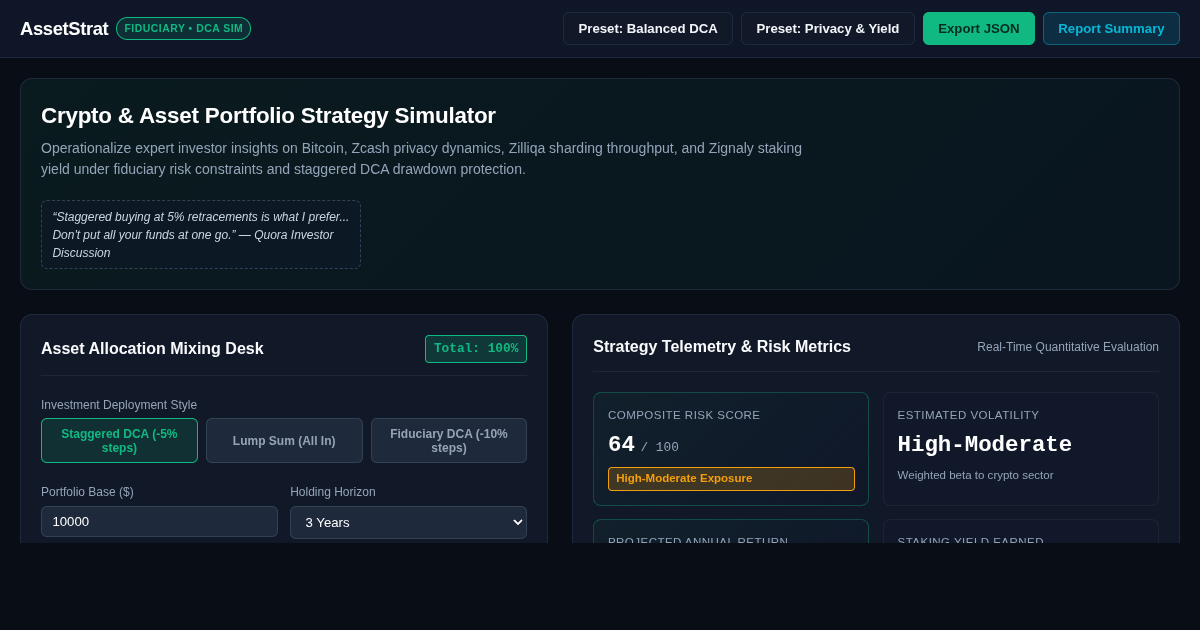 Crypto & Asset Portfolio Strategy Simulator preview
