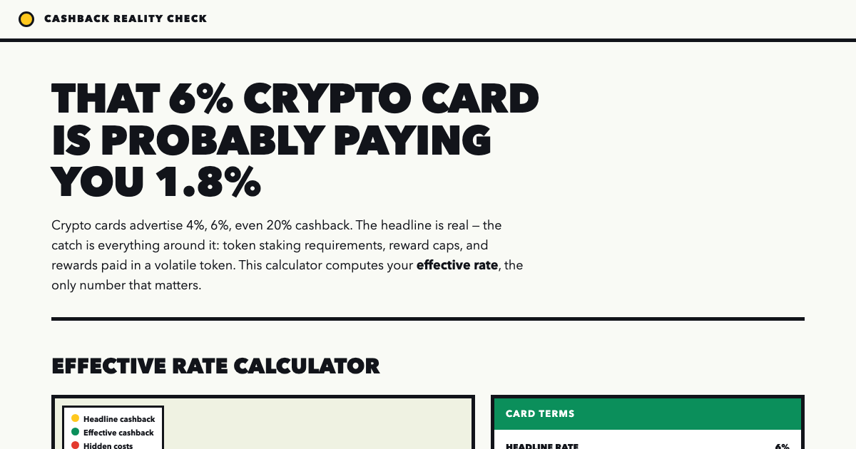 Crypto Card Cashback: The Real Rate Calculator preview