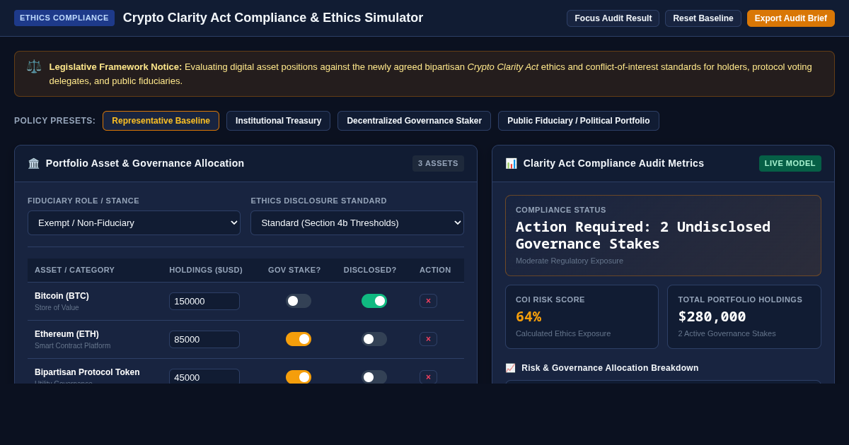 Crypto Clarity Act Compliance & Ethics Simulator preview