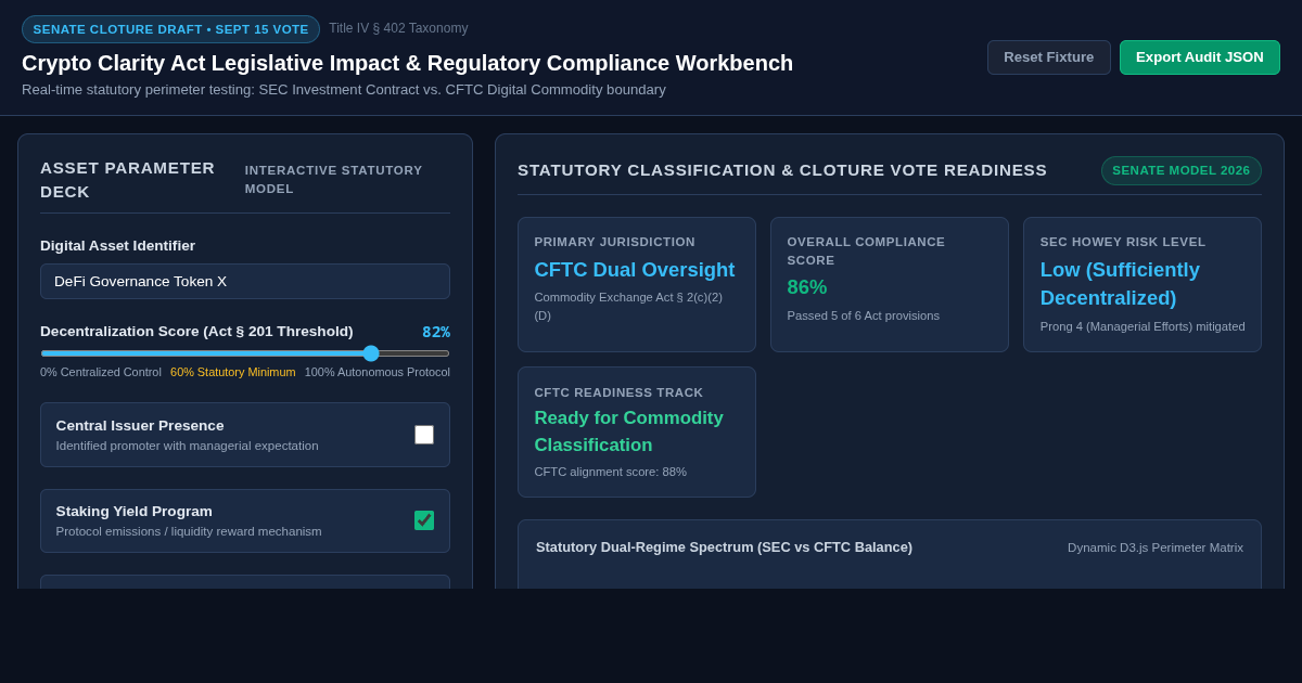 Crypto Clarity Act Legislative Impact & Regulatory Compliance Workbench preview