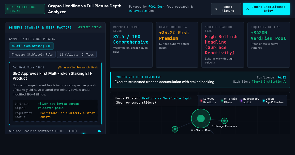 Crypto Headline vs Full Picture Depth Analyzer preview