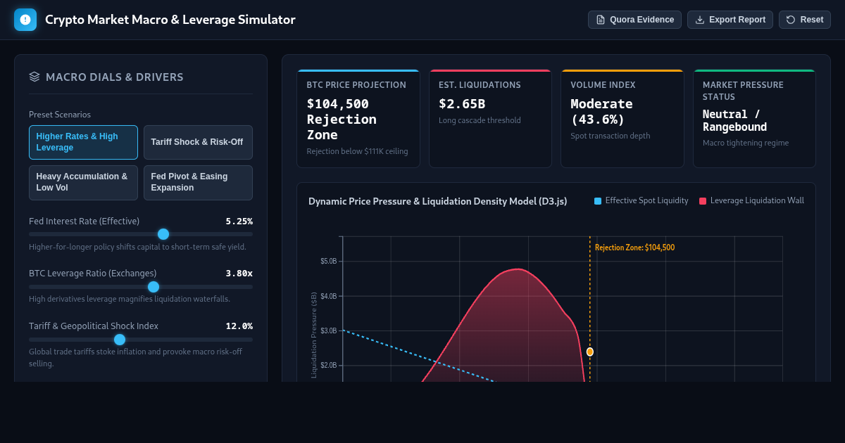 Crypto Market Macro & Leverage Simulator preview