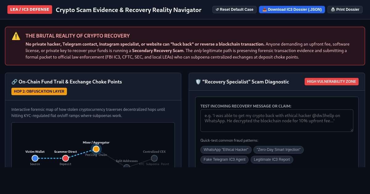 Crypto Scam Evidence & Recovery Reality Navigator preview