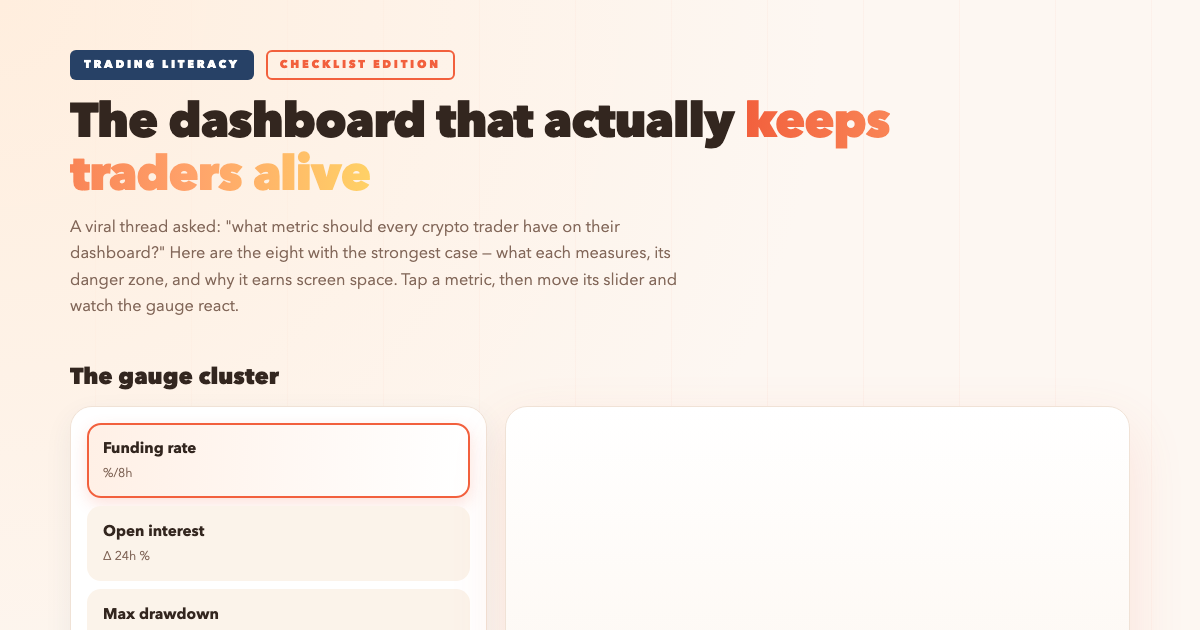 The Crypto Trader's Dashboard: 8 Metrics That Matter preview