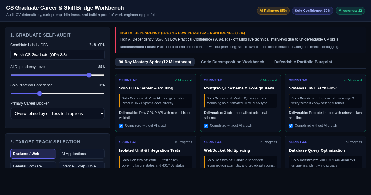 CS Graduate Career & Skill Bridge Workbench preview