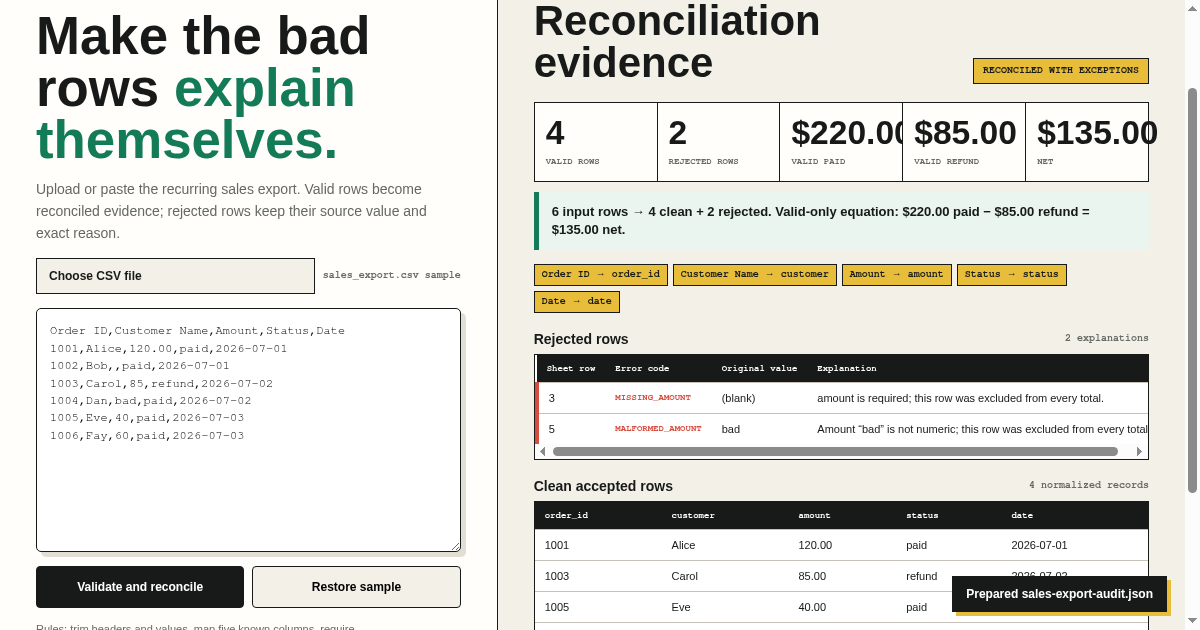 CSV Report Reconciler preview