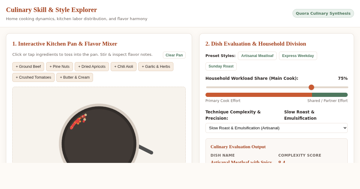 Culinary Skill & Style Explorer preview
