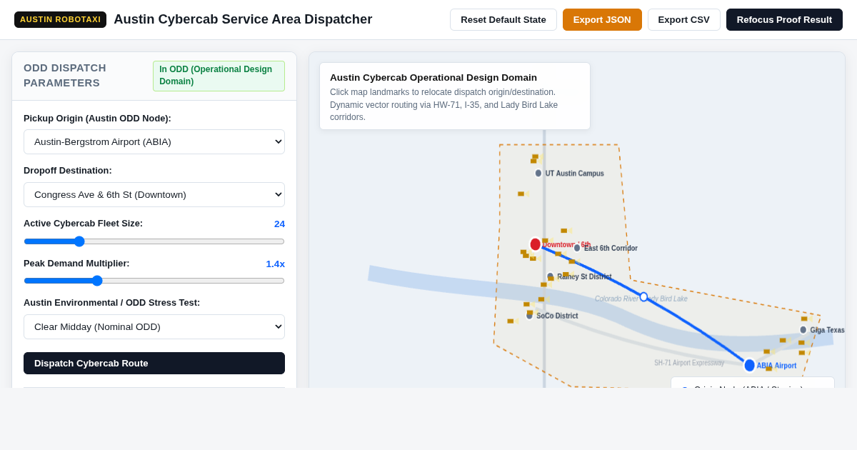 Austin Cybercab Service Area Dispatcher | Autonomous Fleet Simulator preview