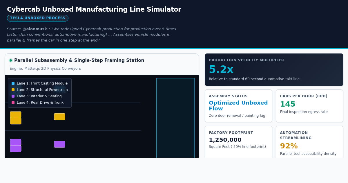 Cybercab Unboxed Manufacturing Line Simulator preview