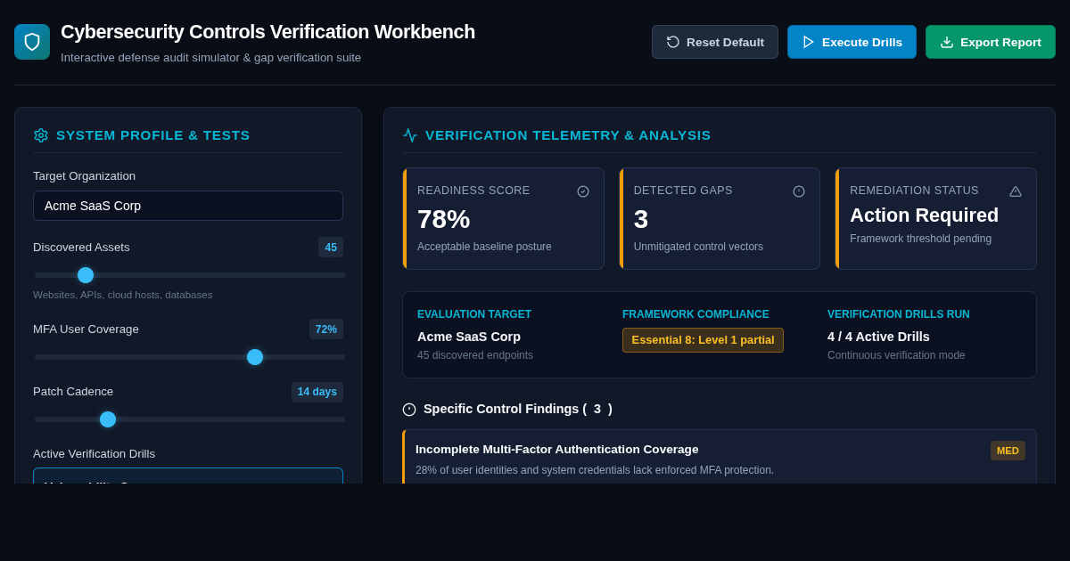 Cybersecurity Controls Verification Workbench preview