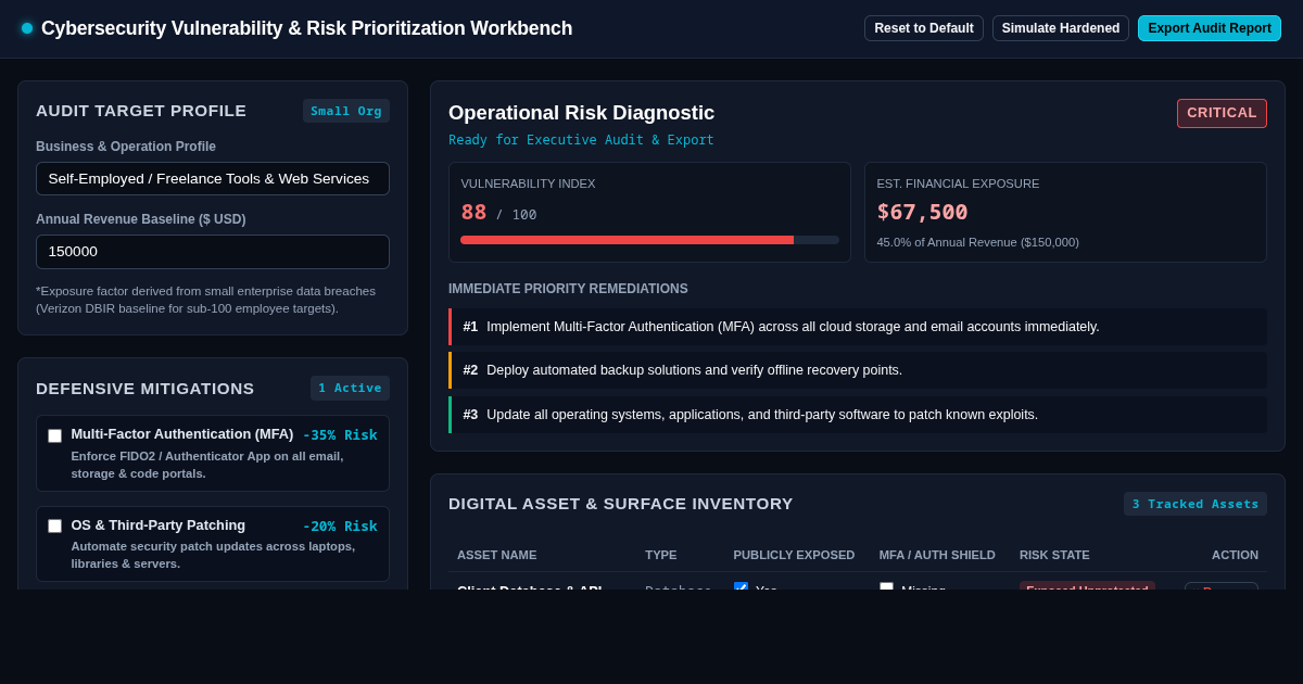 Cybersecurity Vulnerability & Risk Prioritization Workbench preview