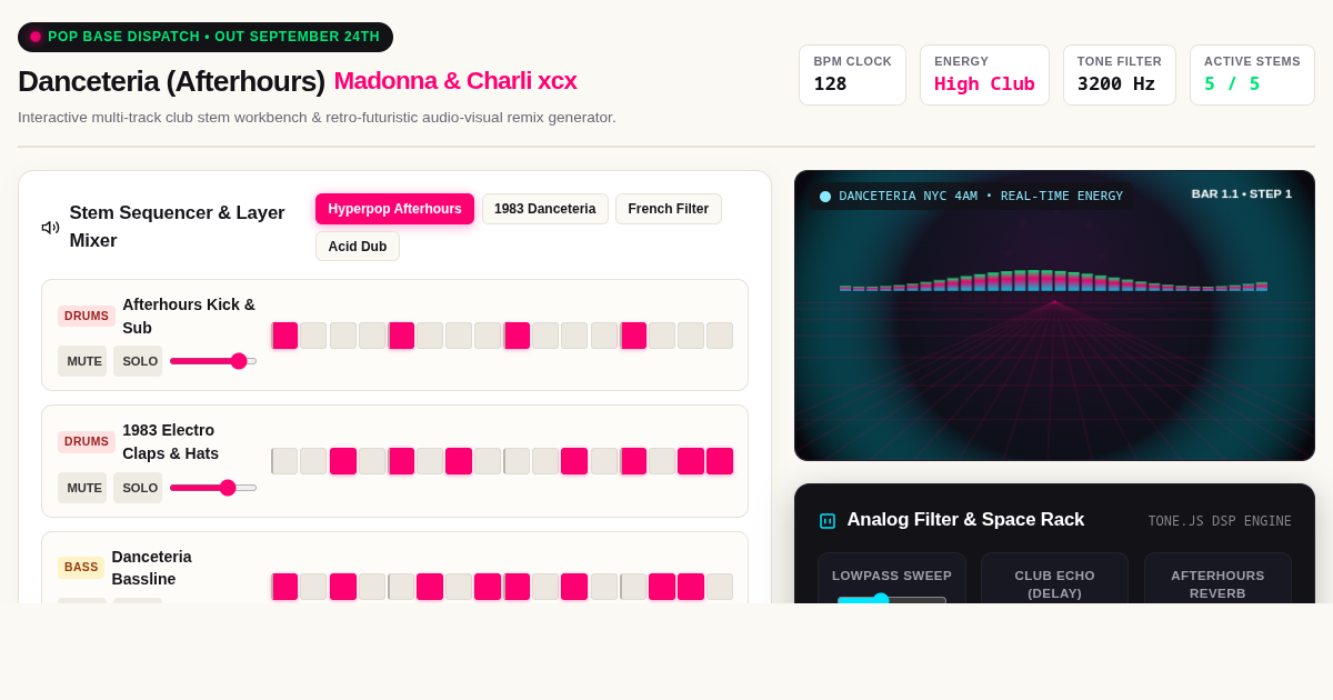 Danceteria Remix Drop & Visualizer Studio preview