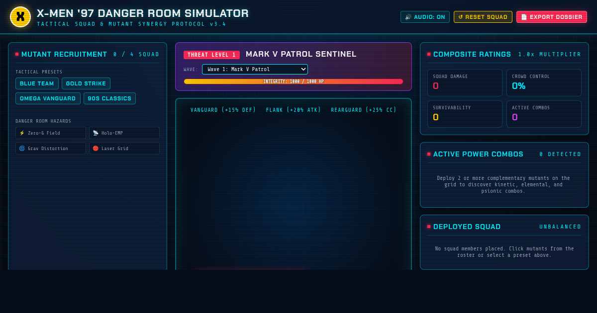 X-Men '97 Danger Room Tactical Squad & Mutant Synergy Simulator preview