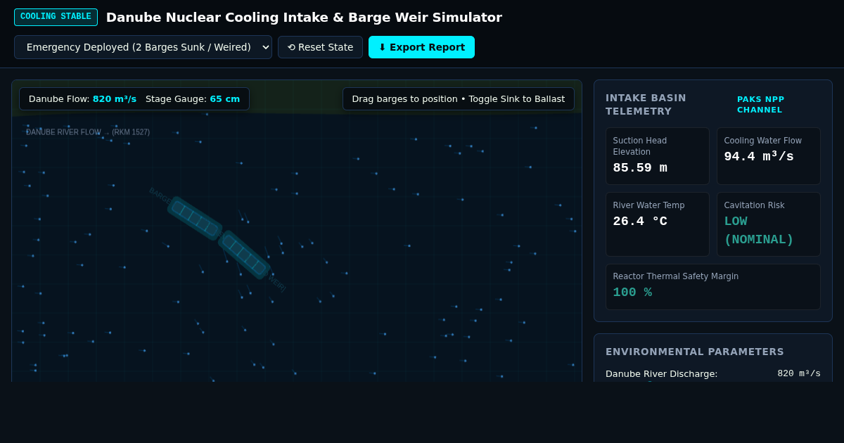 Danube Nuclear Cooling Intake & Barge Weir Simulator preview