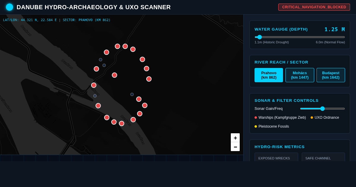 Danube River Drought Archaeology & UXO Hazards Map preview