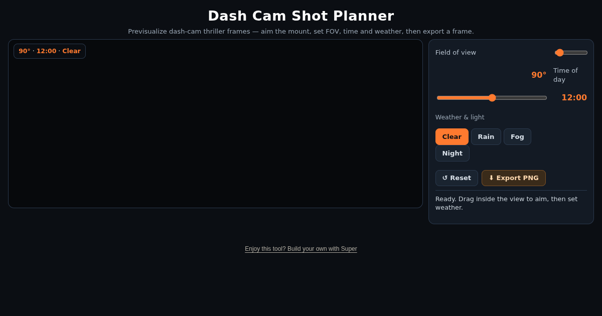 Dash Cam Shot Planner preview