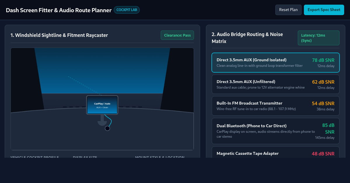 Portable Car Screen Fitter & Audio Route Planner preview