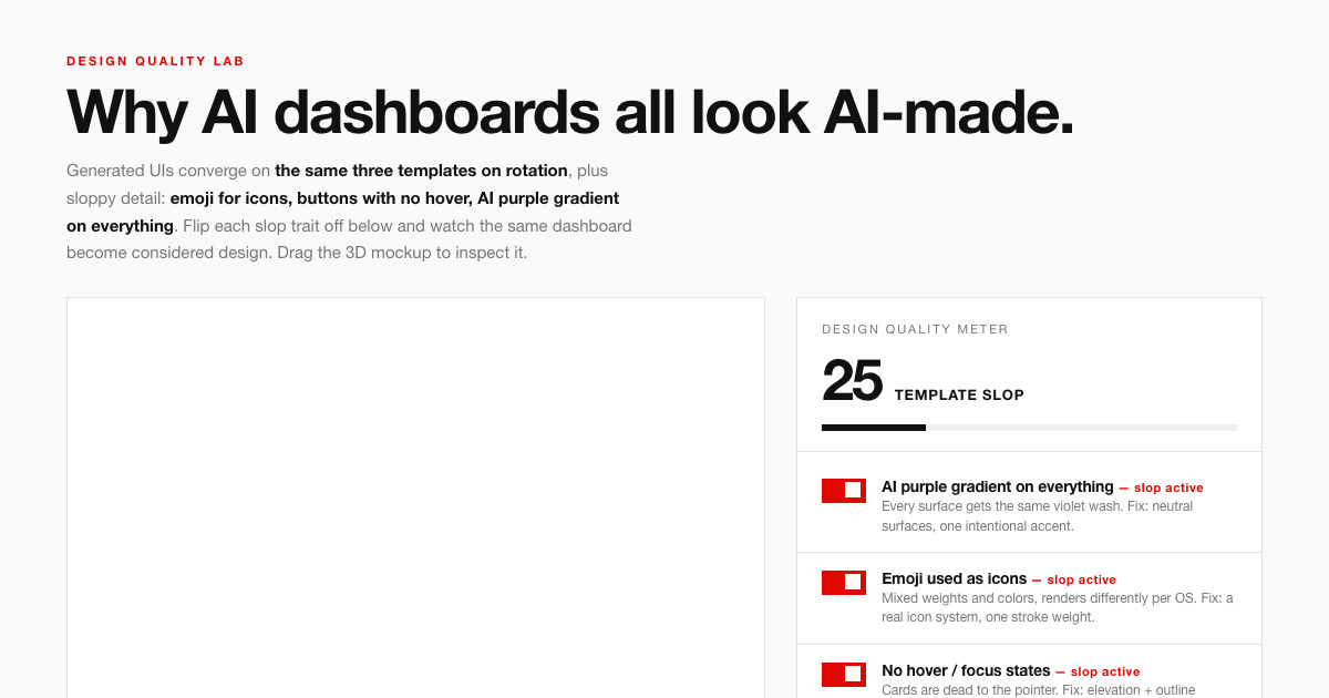Dashboard Design Quality Lab preview