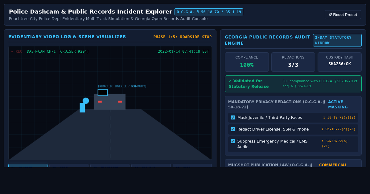 Police Dashcam & Public Records Incident Explorer preview