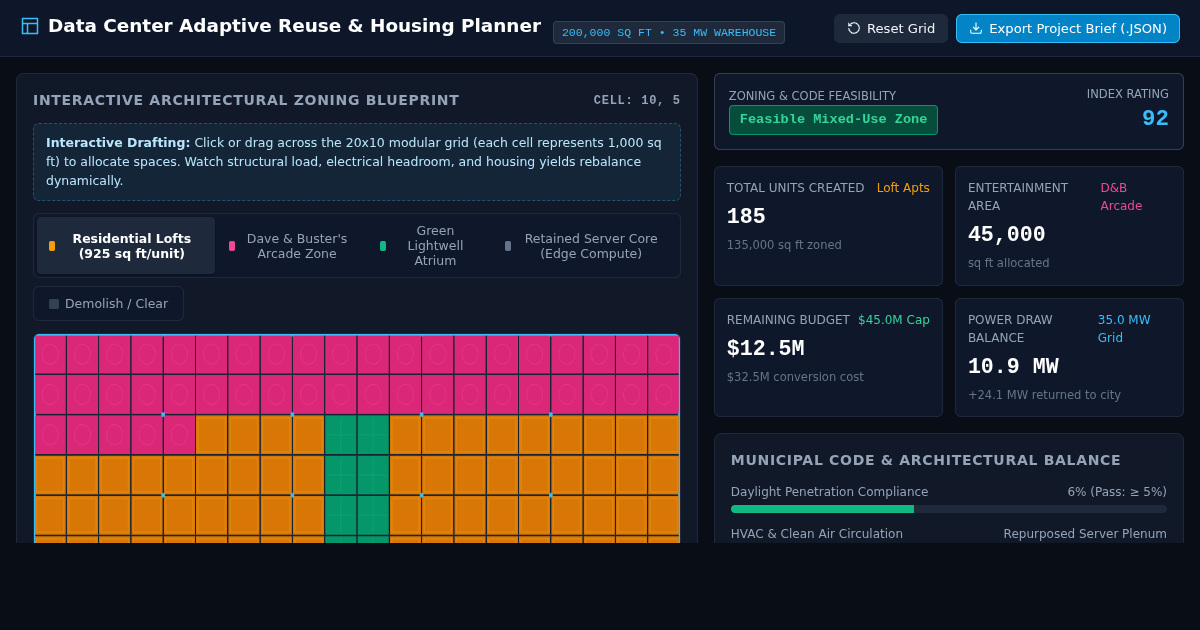 Data Center Adaptive Reuse & Housing Planner preview