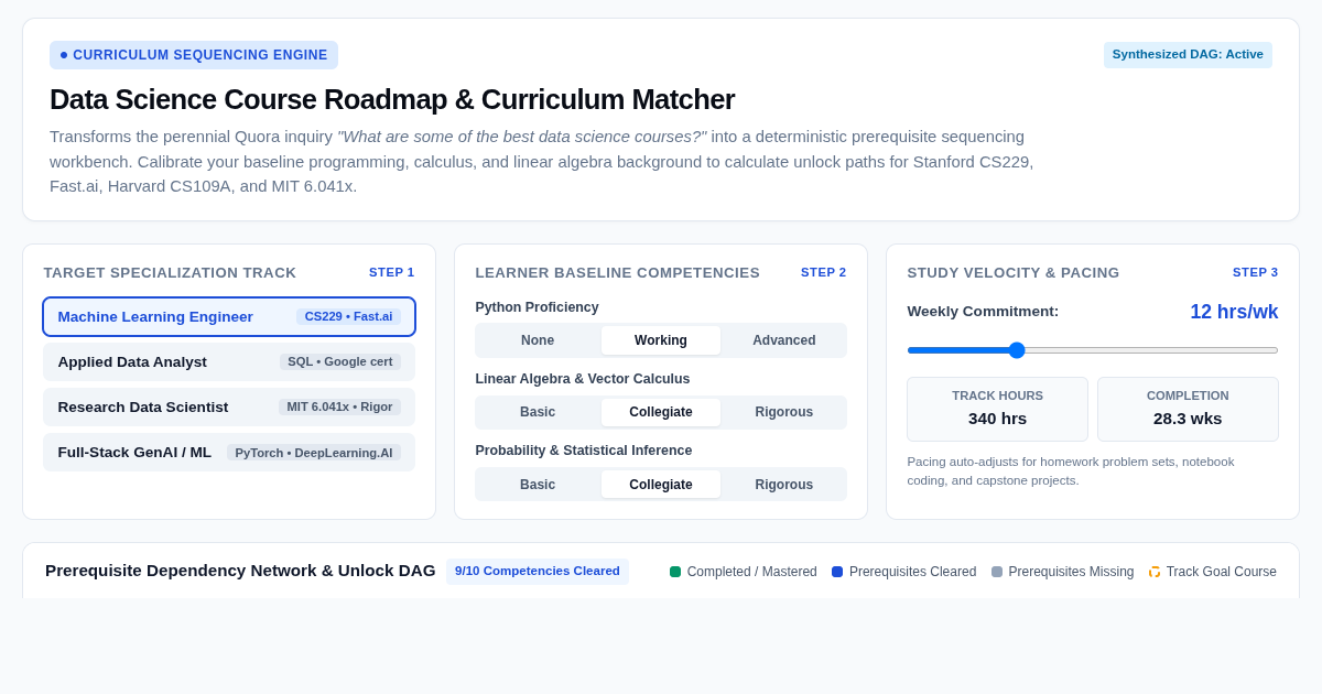 Data Science Course Roadmap & Curriculum Matcher preview