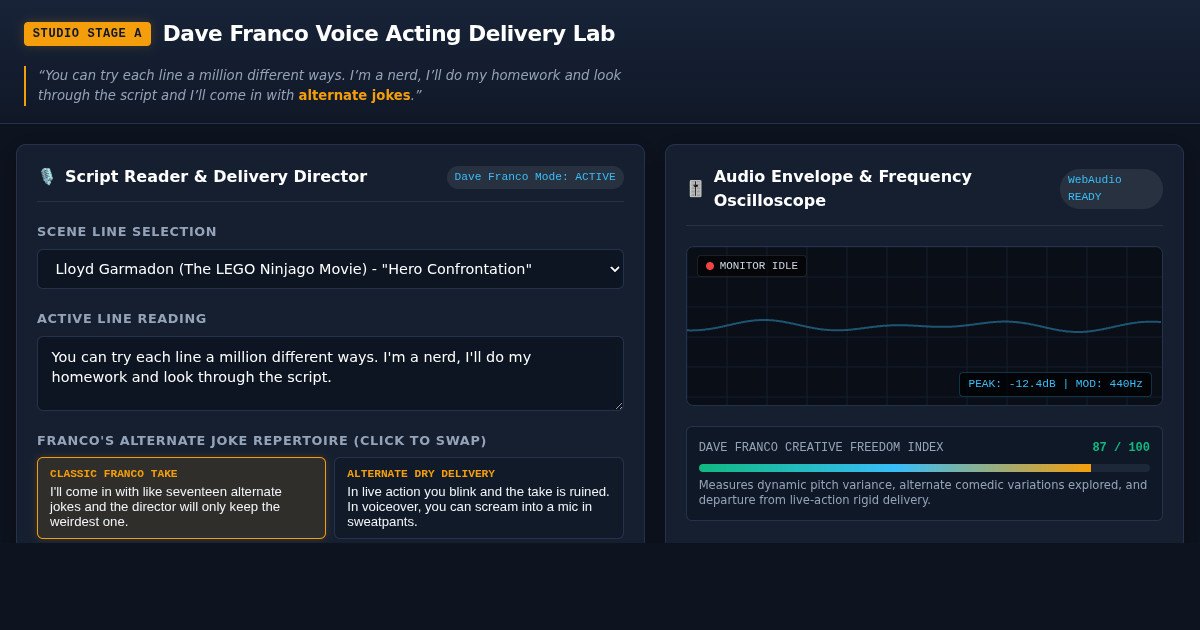 Dave Franco Voice Acting Delivery Lab | VO Take Studio preview