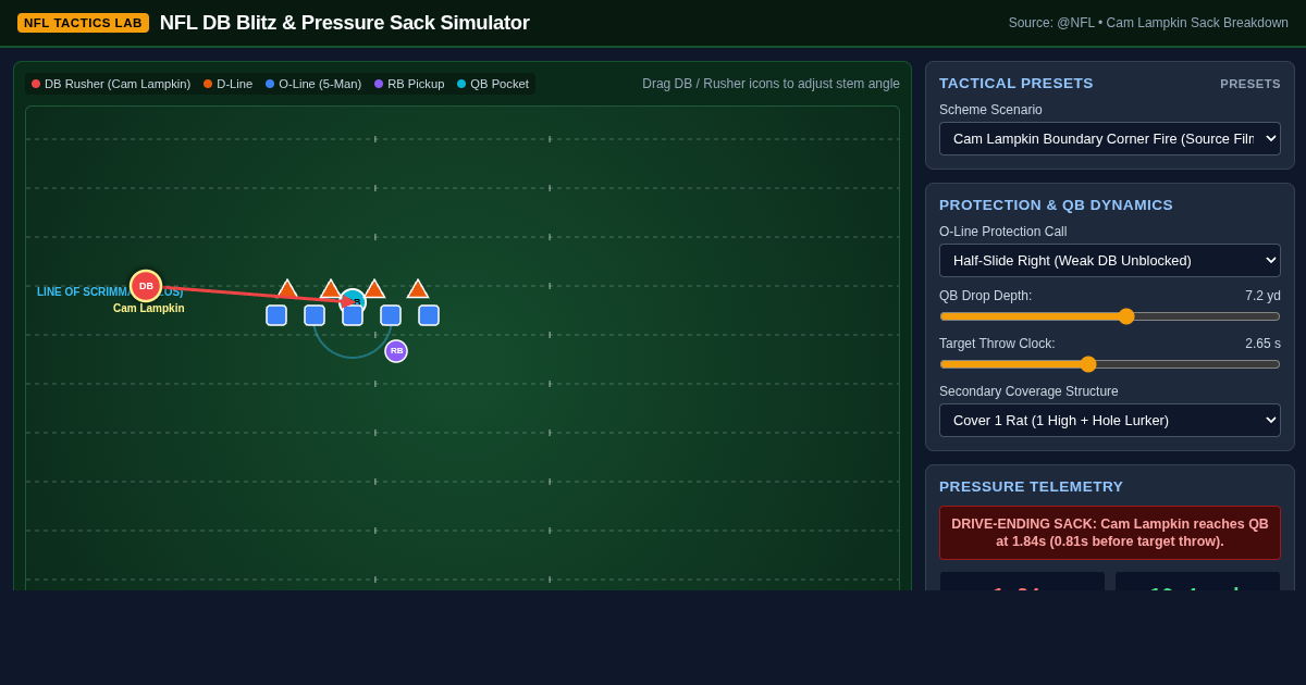 NFL DB Blitz & Pressure Sack Simulator preview